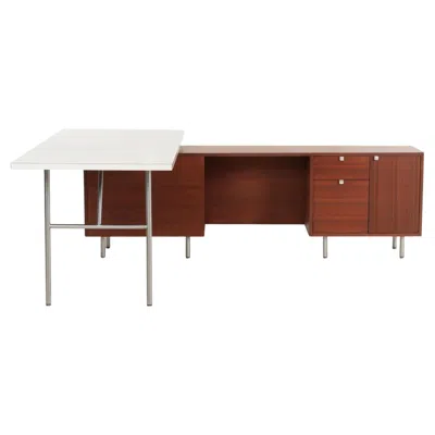 Pre-owned Herman Miller George Nelson For  Executive Office Desk And Return 1955 In Brown