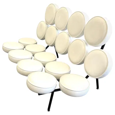 Pre-owned Herman Miller George Nelson For  Marshmallow Sofa In White Leather