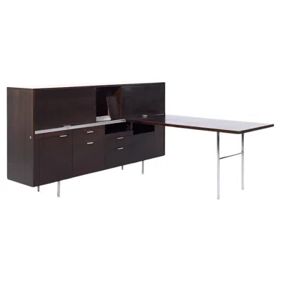Pre-owned Herman Miller George Nelson For  Mid Century Desk With Return In Brown