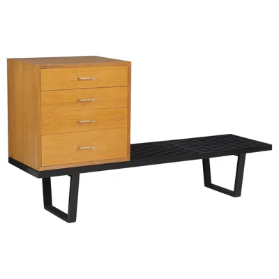Pre-owned Herman Miller George Nelson For  Platform Bench With Four Drawer Chest In Brown
