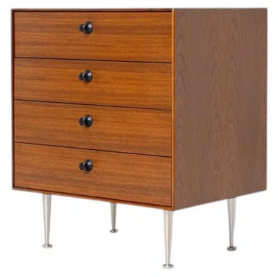 Pre-owned Herman Miller George Nelson Thin Edge Nightstand In Walnut & Metal, 1950 In Brown