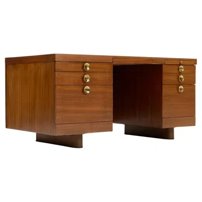Pre-owned Herman Miller Gilbert Rohde For  Executive Office Group Desk 1942 In Brown