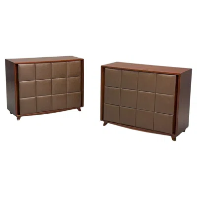 Pre-owned Herman Miller Gilbert Rohde, Mid-century Modern, Dressers, Leather, Stained Wood, 1940s In Brown