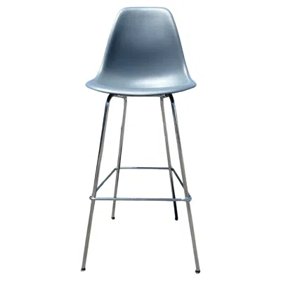 Pre-owned Herman Miller Grey Eames Molded Plastic Bar Stool,  In Gray