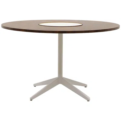 Pre-owned Herman Miller Lazy Susan Round Dining Table Very Rare Brazilian Rosewood Top In Brown