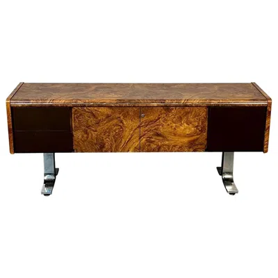 Pre-owned Herman Miller Leif Jacobsen Style, Mid-century Modern, Credenza, Burlwood, Canada, 1950s In Brown
