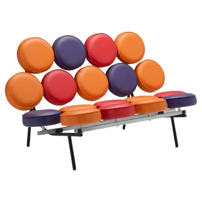 Pre-owned Herman Miller Limited Edition Multicolor George Nelson For  Marshmallow Sofa In Orange