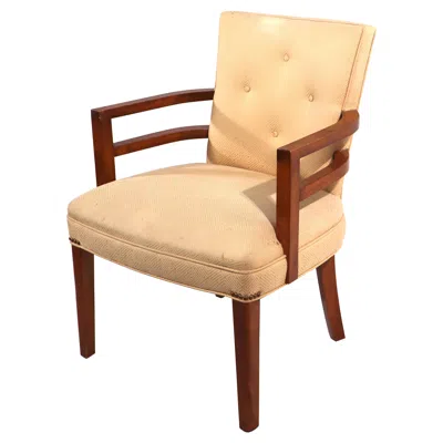 Pre-owned Herman Miller Machine Age Art Deco Arm Chair In The Style Of Gilbert Rohde In Brown