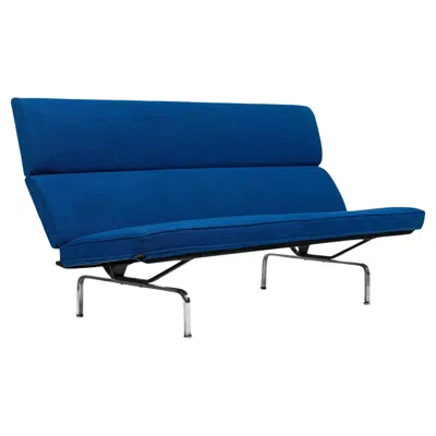 Pre-owned Herman Miller Mid Century Blue Sofa Compact By Eames For  1970s