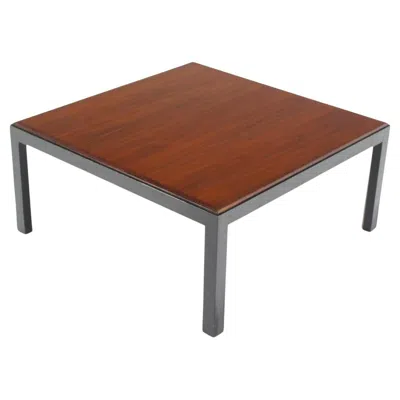 Pre-owned Herman Miller Mid Century Modern Ebonised Frame Walnut Top Square Coffee Occasional Table Mint In Brown