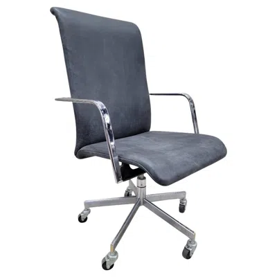 Pre-owned Herman Miller Mid Century Modern  Swivel Office Chair Newly Reupholstered In Gray