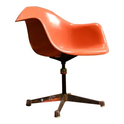 Pre-owned Herman Miller Midcentury Charles Eames By  Orange Fiberglass Shell Chair