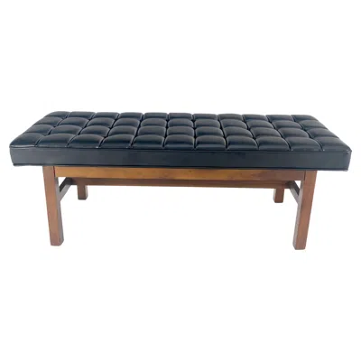 Pre-owned Herman Miller Mint Mid Century Modern Black Tufted Upholstery Solid Oiled Walnut Base Mint!