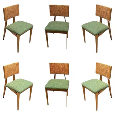 Pre-owned Herman Miller Model 4663 Walnut Dining Chairs By George Nelson For , Set Of 6 In Brown