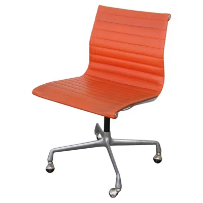 Pre-owned Herman Miller One Charles Eames  Aluminum Group Chair In Orange