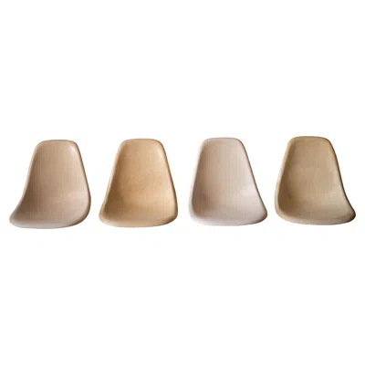 Pre-owned Herman Miller Original Vintage Eames Fiberglass Shell Dining Side Chairs For  In Brown