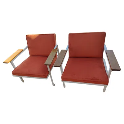 Pre-owned Herman Miller Pair Mid Century Modern Restored Lounge Chairs George Nelson For  In Brown