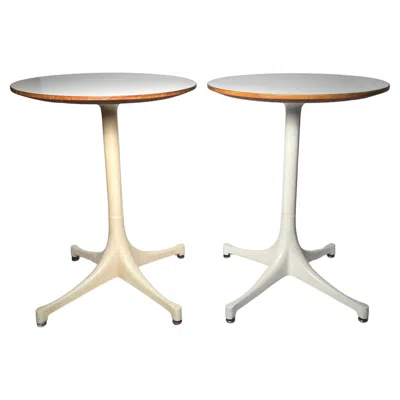 Pre-owned Herman Miller Pair Of Early Foil Label Original George Nelson  Swag Leg Tables In Gray