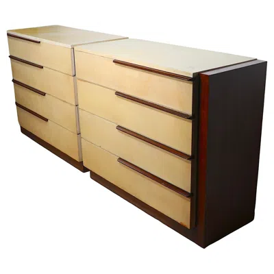 Pre-owned Herman Miller Pr Art Deco Art Moderne Dressers By Gilbert Rohde For  C 1930's In Brown