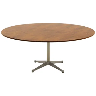 Pre-owned Herman Miller Prototype George Nelson Rosewood Round Dining Or Conference Table, One Of A Kind In Brown
