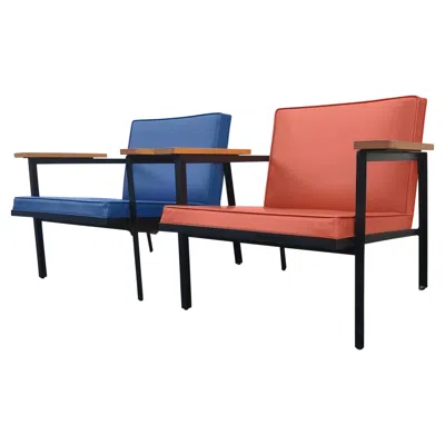Pre-owned Herman Miller Rare & Original George Nelson Steel Frame Lounge Chairs Pair  1950s In Brown