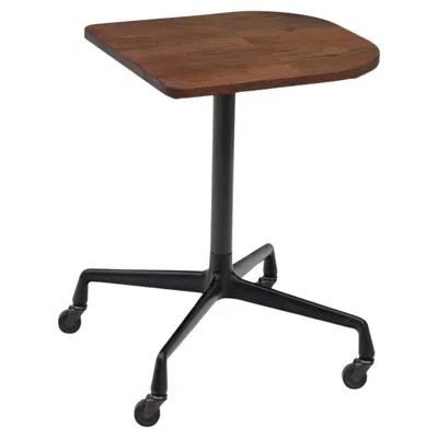 Pre-owned Herman Miller Rolling Table Base With Custom Solid Walnut Top In Brown