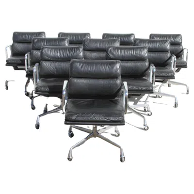 Pre-owned Herman Miller Set Of 9  Eames Soft Pad Chairs In Black