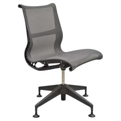 Pre-owned Herman Miller Setu Side Chair Metal Mesh Desk Office Swivel Chair - Single In Gray