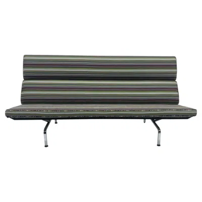 Pre-owned Herman Miller Sofa Compact By Charles And Ray Eames For . New Paul Smith Fabric In Gray