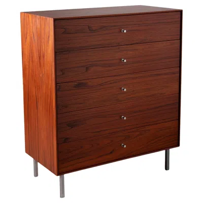 Pre-owned Herman Miller Thin Edge Five Drawer Teak Chest In Brown
