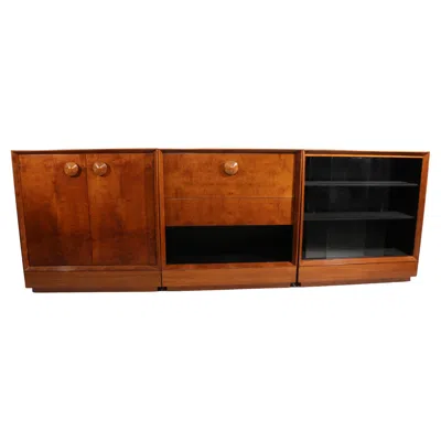Pre-owned Herman Miller Three Pc. Set Of Art Deco Paldao Line Rohde For  In Brown