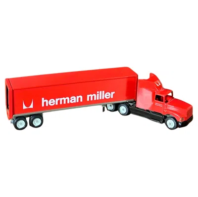 Pre-owned Herman Miller Tractor Trailer Truck Toy With Original Box By Winross Usa In Red