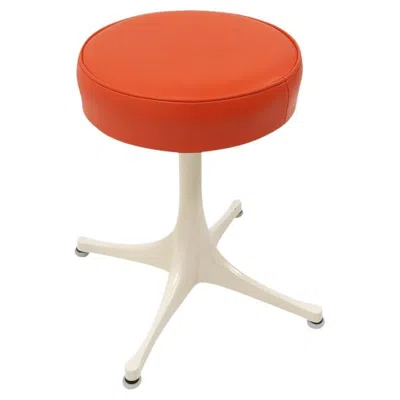 Pre-owned Herman Miller Vintage Design Nelson Swivel Pedestal Stool For , 1970s In Orange