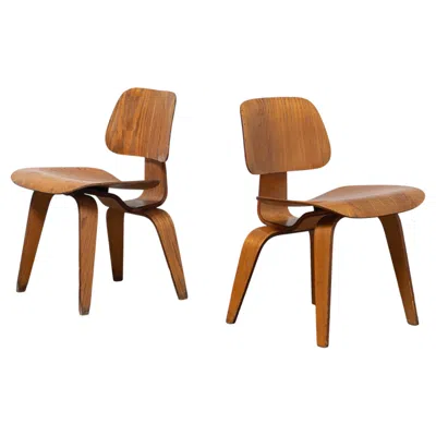 Pre-owned Herman Miller Vintage Eames Dcws Dining Chair Wood For  In Brown