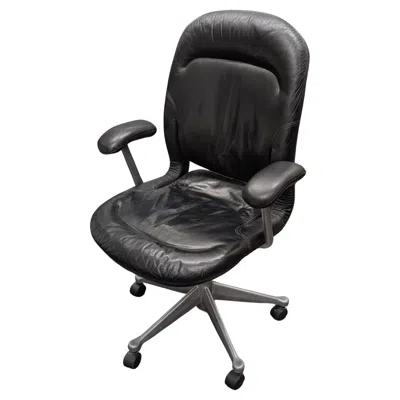 Pre-owned Herman Miller Vintage  Equa Executive Office Chair In Black Leather.
