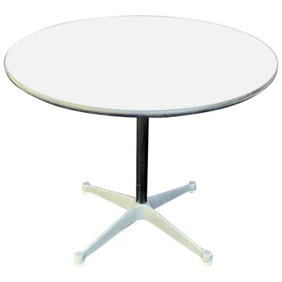 Pre-owned Herman Miller Wonderful Mid-century Modern  Round Pedestal Table In Brown