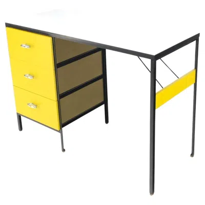 Pre-owned Herman Miller Yellow & Black Steel Frame Desk Model 4111 By George Nelson  Mint
