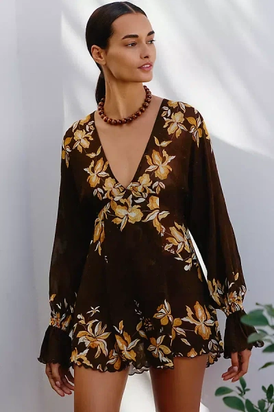 Hermant & Nandita Bota Mini Kaftan In Brown