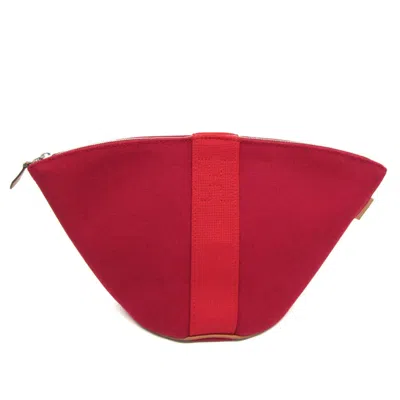 Pre-owned Hermes Hermès -- Red Cotton Clutch Bag ()