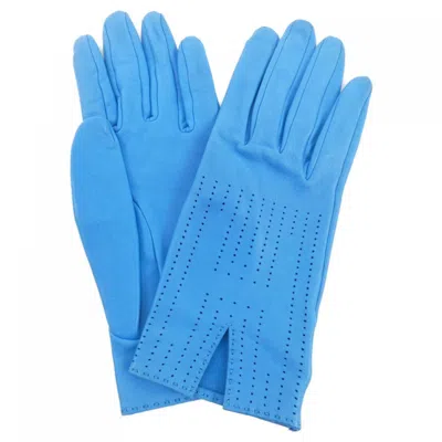 Pre-owned Hermes - Leather Gloves () In Blue