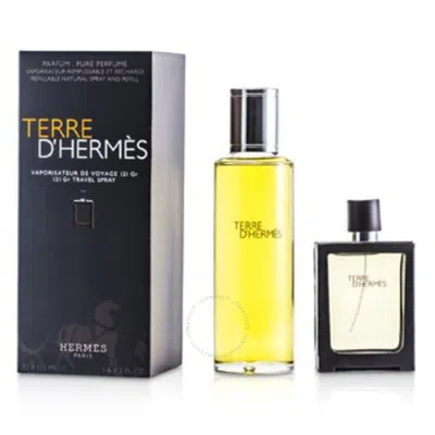 Hermes - Terre D' Pure Parfum Refillable Spray 30ml/1oz + Refill 125ml/4.2oz  2pcs In N/a