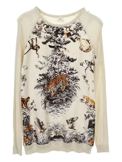 Pre-owned Hermes 00s Printed Sweater In Neutral