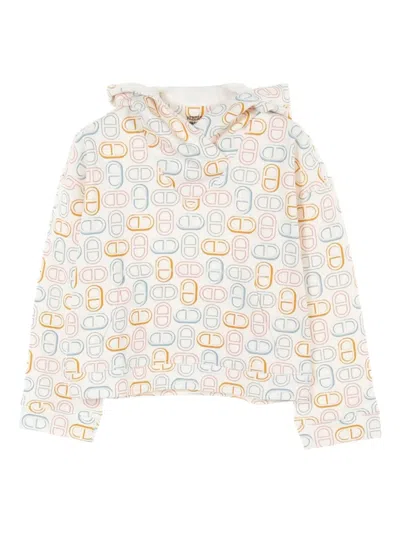 Pre-owned Hermes 10's Chaine D'ancre Hoodie In White