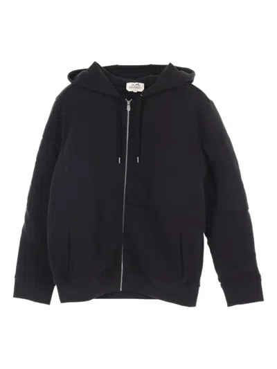 Pre-owned Hermes 10's Cotton Zip-up Hoodie In Black