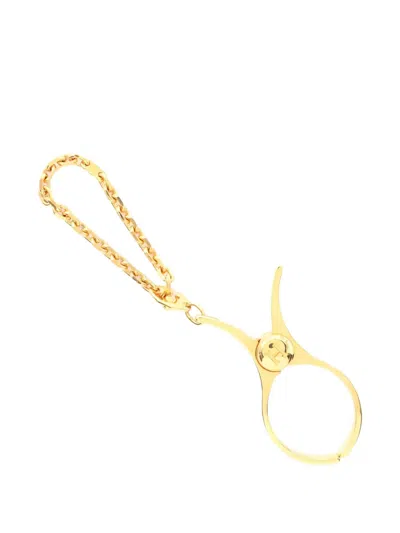 Pre-owned Hermes 10's 'h' Chain Glove Holder In Gold