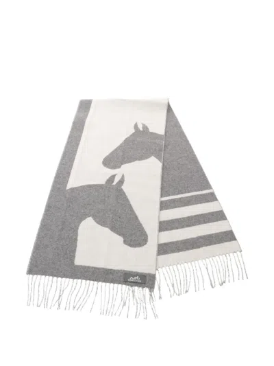 Pre-owned Hermes 10s Casaque Love Story Cashmere Scarf
