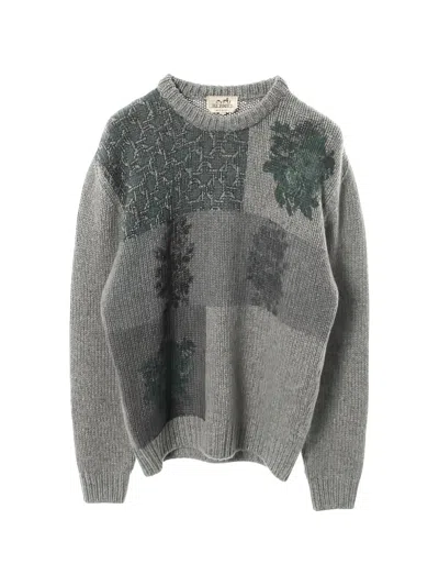 Pre-owned Hermes 10s Crew-neck Sweater In Gray