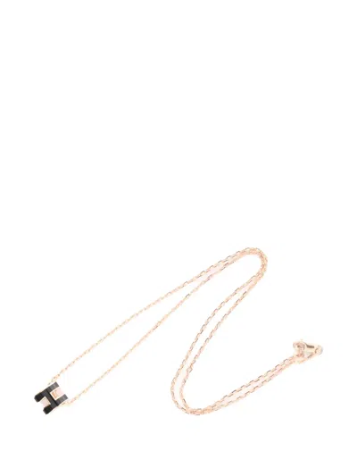 Pre-owned Hermes 10s Mini Pop H Necklace In Pink