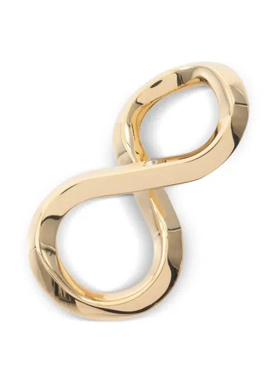 Pre-owned Hermes 10s Wit Scarf Ring In Gold