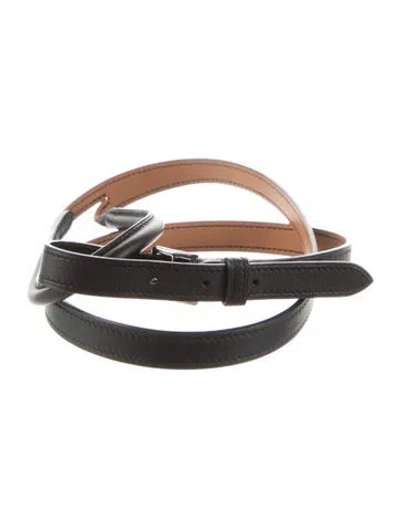 Pre-owned Hermes 13 Mm 2018 Shetland Belt In Black